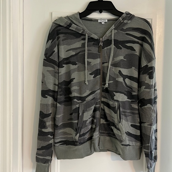 Splendid camo cotton hoodie, sz L - Picture 1 of 5
